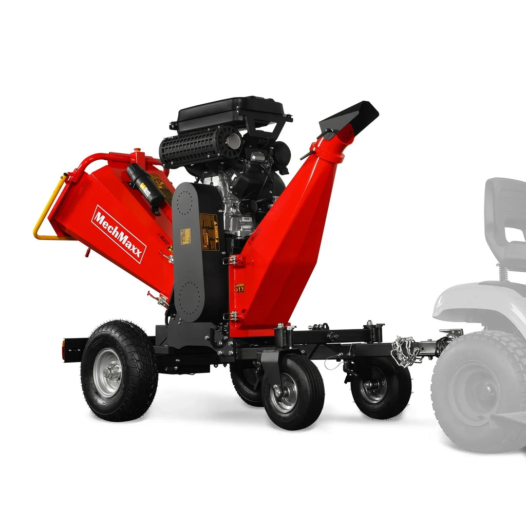 8 inch ZONSEN E-Start 1000cc 35hp Gas Powered 4 - Wheel Drum Wood Chipper with Taillight ,