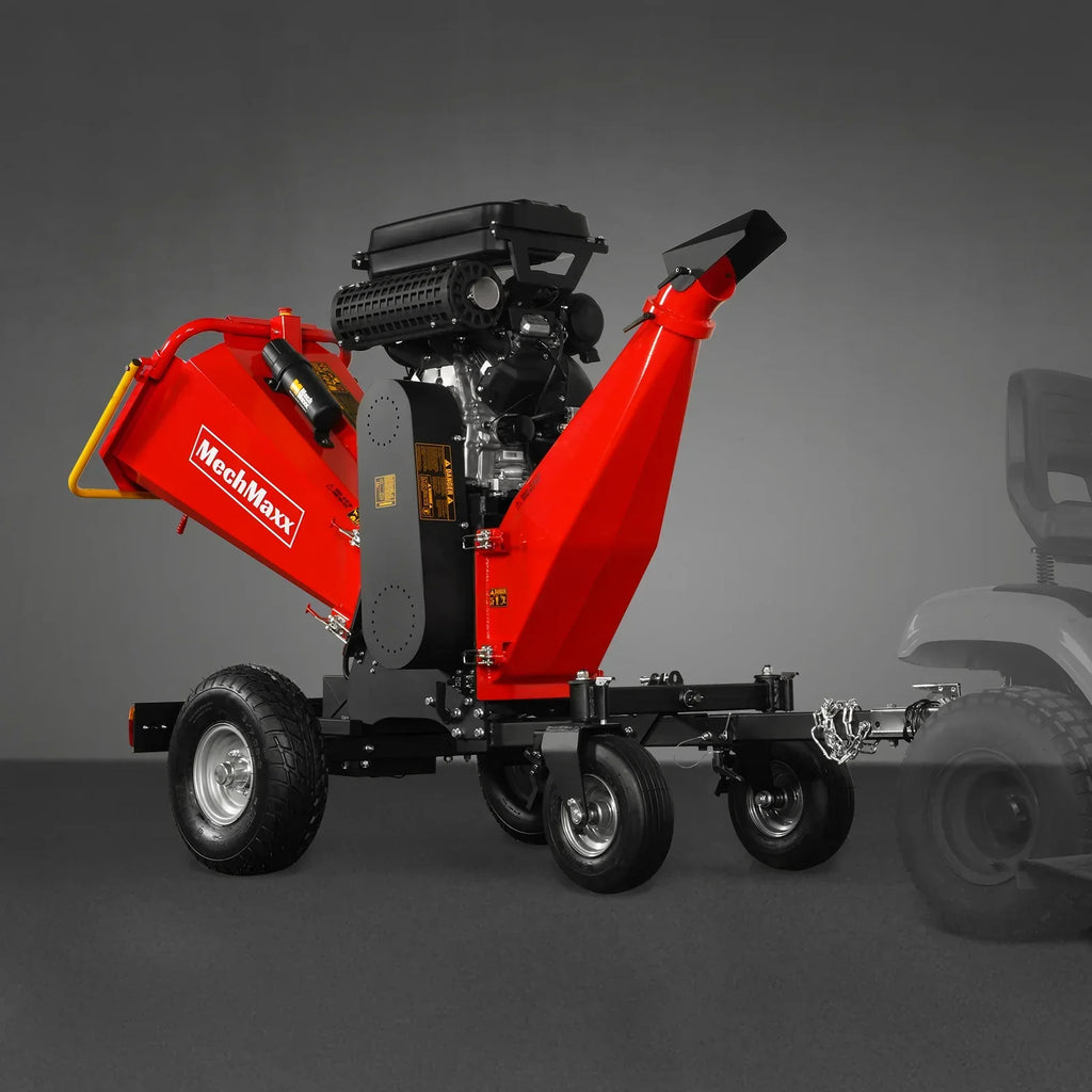 8 inch ZONSEN E-Start 1000cc 35hp Gas Powered 4 - Wheel Drum Wood Chipper with Taillight ,