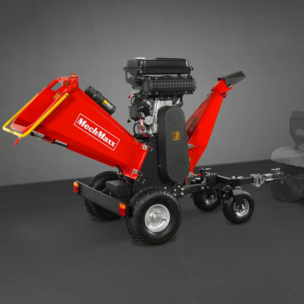 8 inch ZONSEN E-Start 1000cc 35hp Gas Powered 4 - Wheel Drum Wood Chipper with Taillight ,
