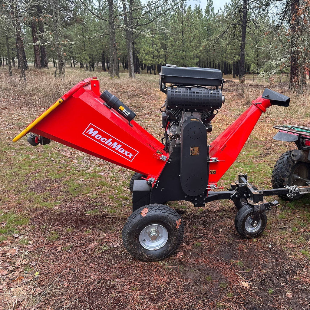 8 inch ZONSEN E-Start 1000cc 35hp Gas Powered 4 - Wheel Drum Wood Chipper with Taillight ,