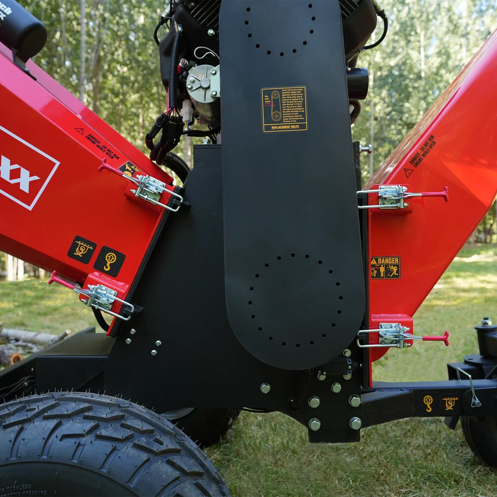 8 inch ZONSEN E-Start 1000cc 35hp Gas Powered 4 - Wheel Drum Wood Chipper with Taillight ,