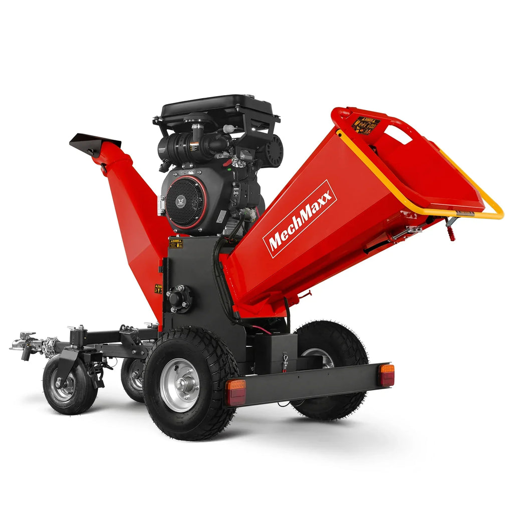 8 inch ZONSEN E-Start 1000cc 35hp Gas Powered 4 - Wheel Drum Wood Chipper with Taillight ,