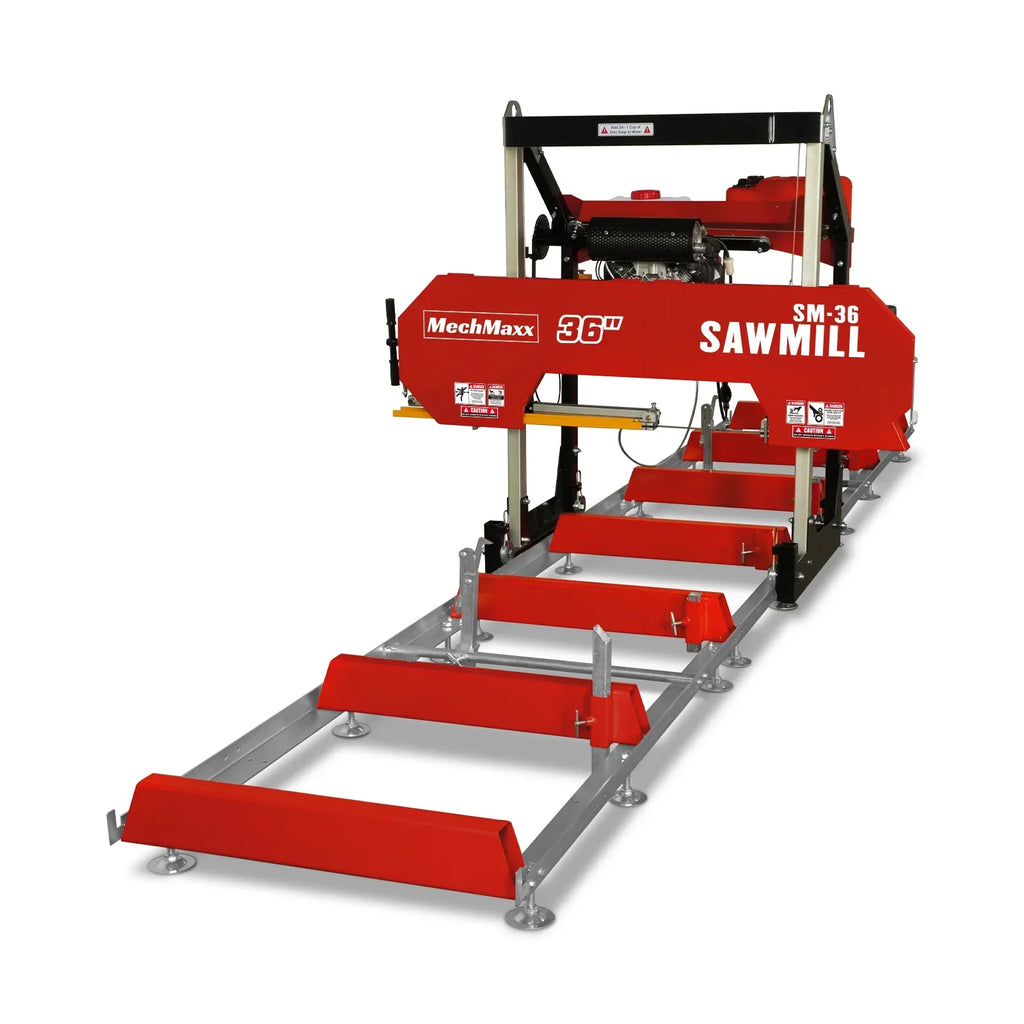 36" MAX Portable Sawmill,  25HP 688cc HONDA GX690 V-Twin Engine,  35" Board Width,  20' Track Length,  (10 Blades Included)