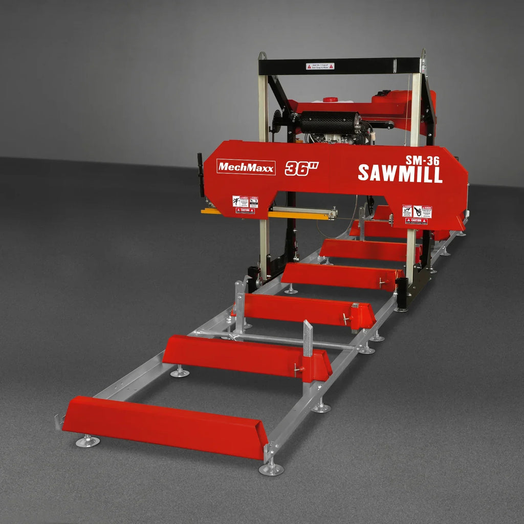 36" MAX Portable Sawmill,  25HP 688cc HONDA GX690 V-Twin Engine,  35" Board Width,  20' Track Length,  (10 Blades Included)