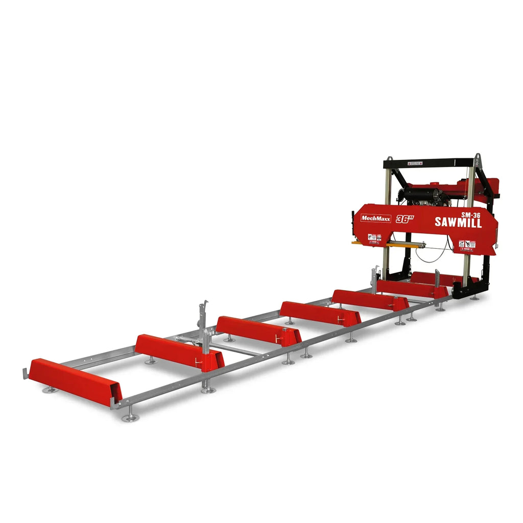 36" MAX Portable Sawmill,  25HP 688cc HONDA GX690 V-Twin Engine,  35" Board Width,  20' Track Length,  (10 Blades Included)