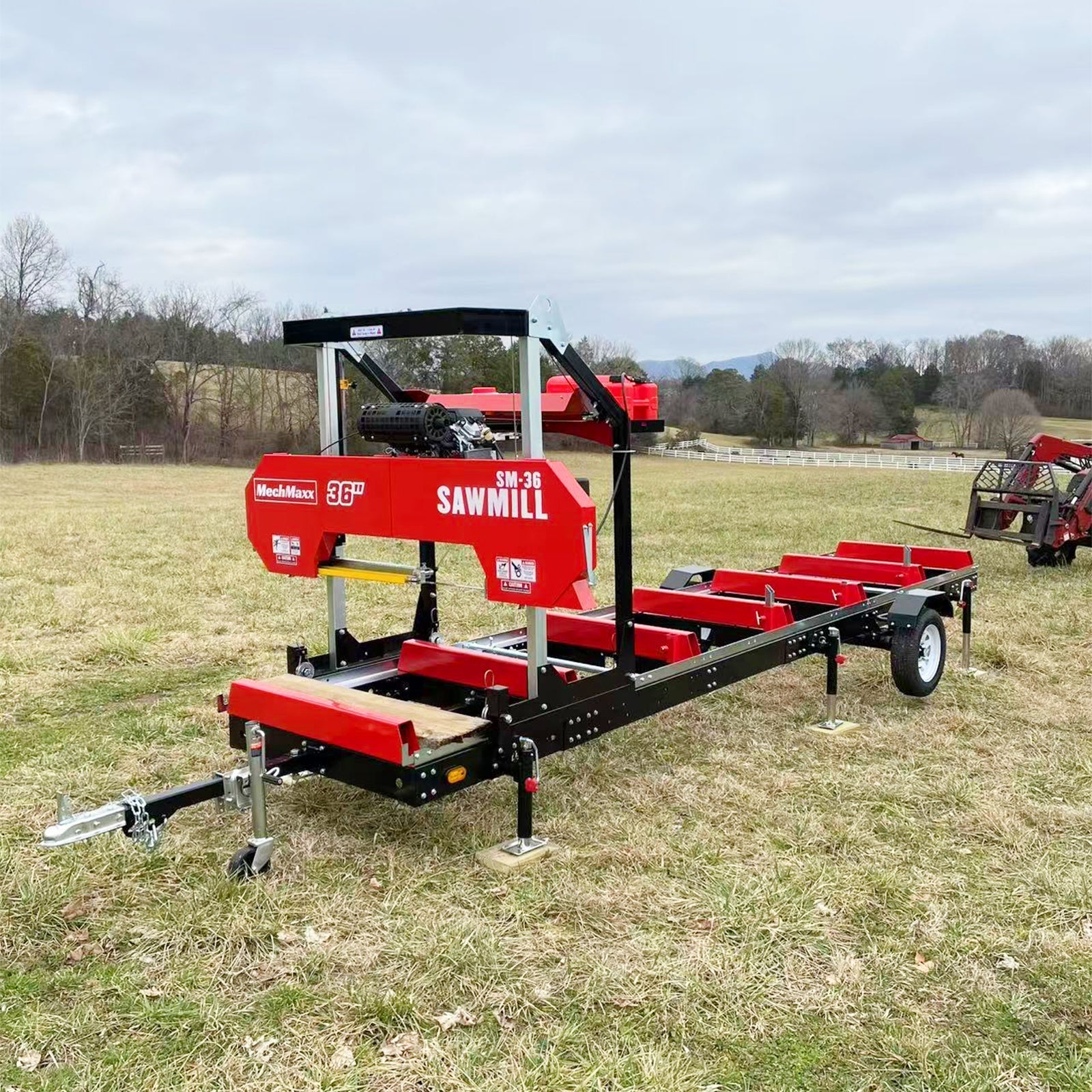 36" MAX Portable Sawmill,  25HP 688cc HONDA GX690 V-Twin Engine,  35" Board Width,  20' Track Length,  (10 Blades Included)