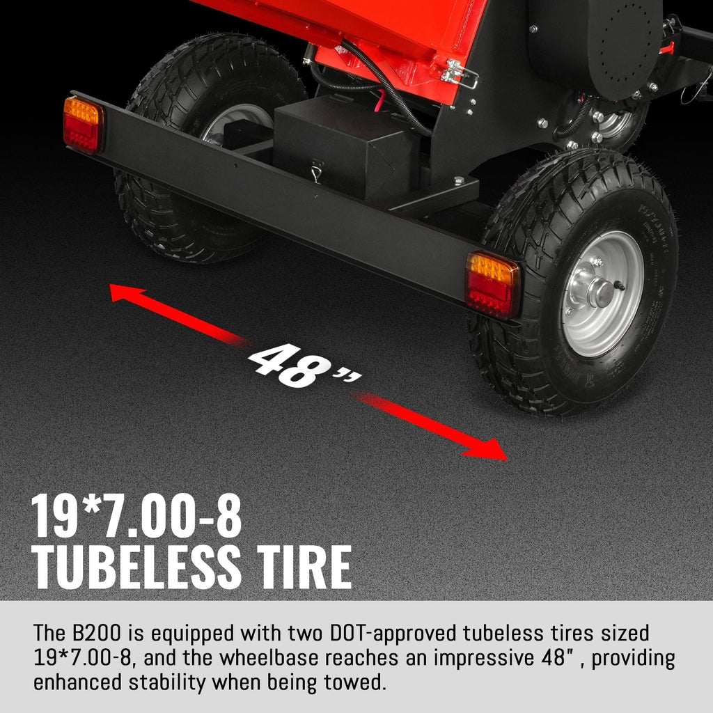 8 inch ZONSEN E-Start 1000cc 35hp Gas Powered 4 - Wheel Drum Wood Chipper with Taillight ,