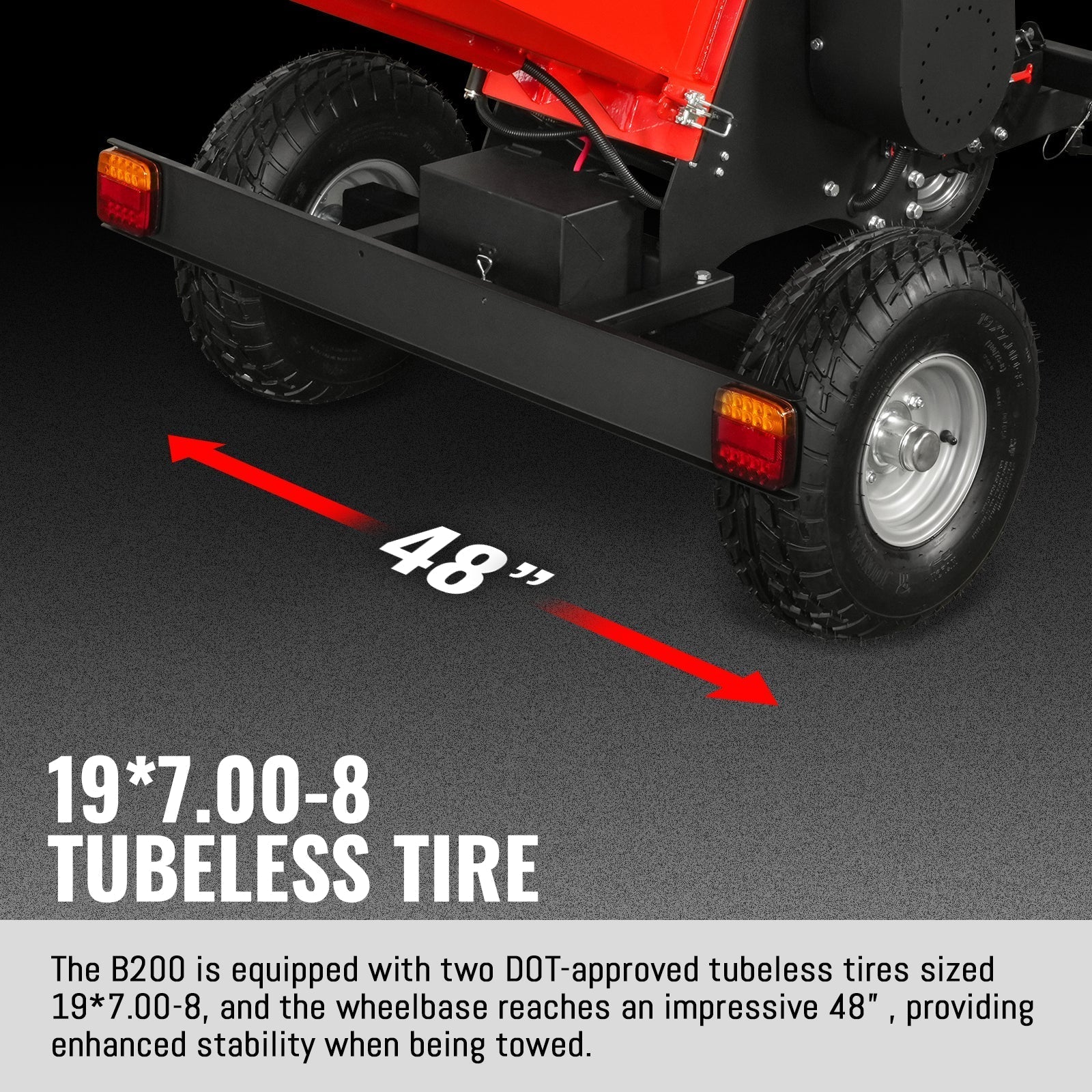 8 inch ZONSEN E-Start 1000cc 35hp Gas Powered 4 - Wheel Drum Wood Chipper with Taillight ,
