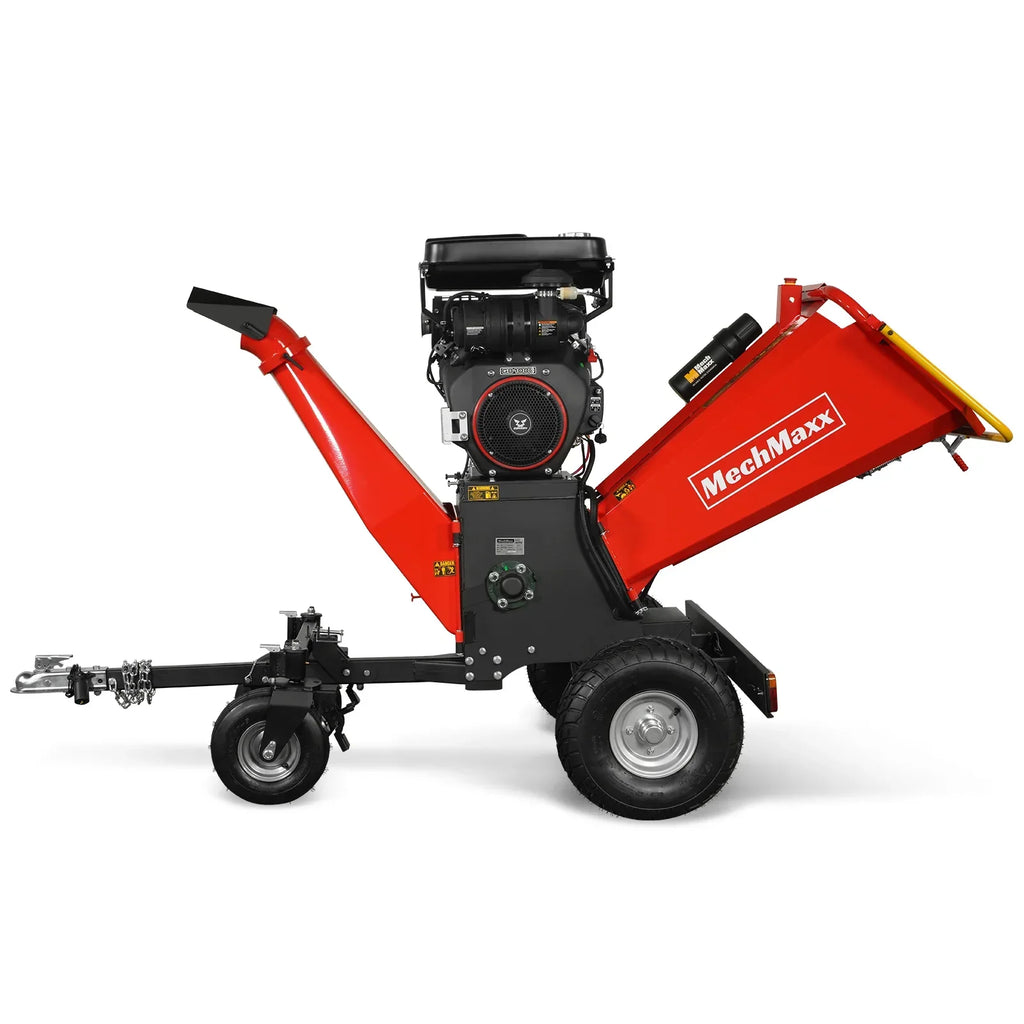 8 inch ZONSEN E-Start 1000cc 35hp Gas Powered 4 - Wheel Drum Wood Chipper with Taillight ,
