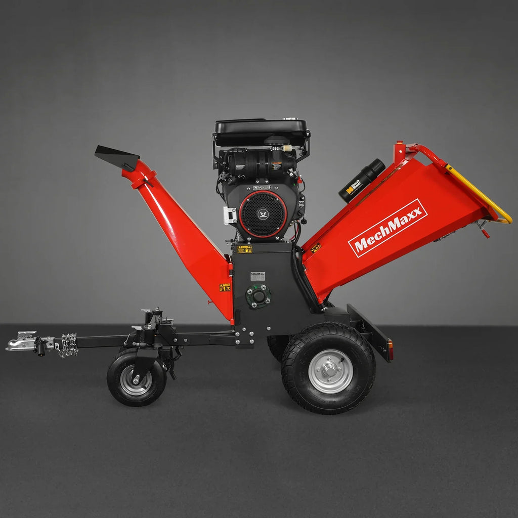 8 inch ZONSEN E-Start 1000cc 35hp Gas Powered 4 - Wheel Drum Wood Chipper with Taillight ,
