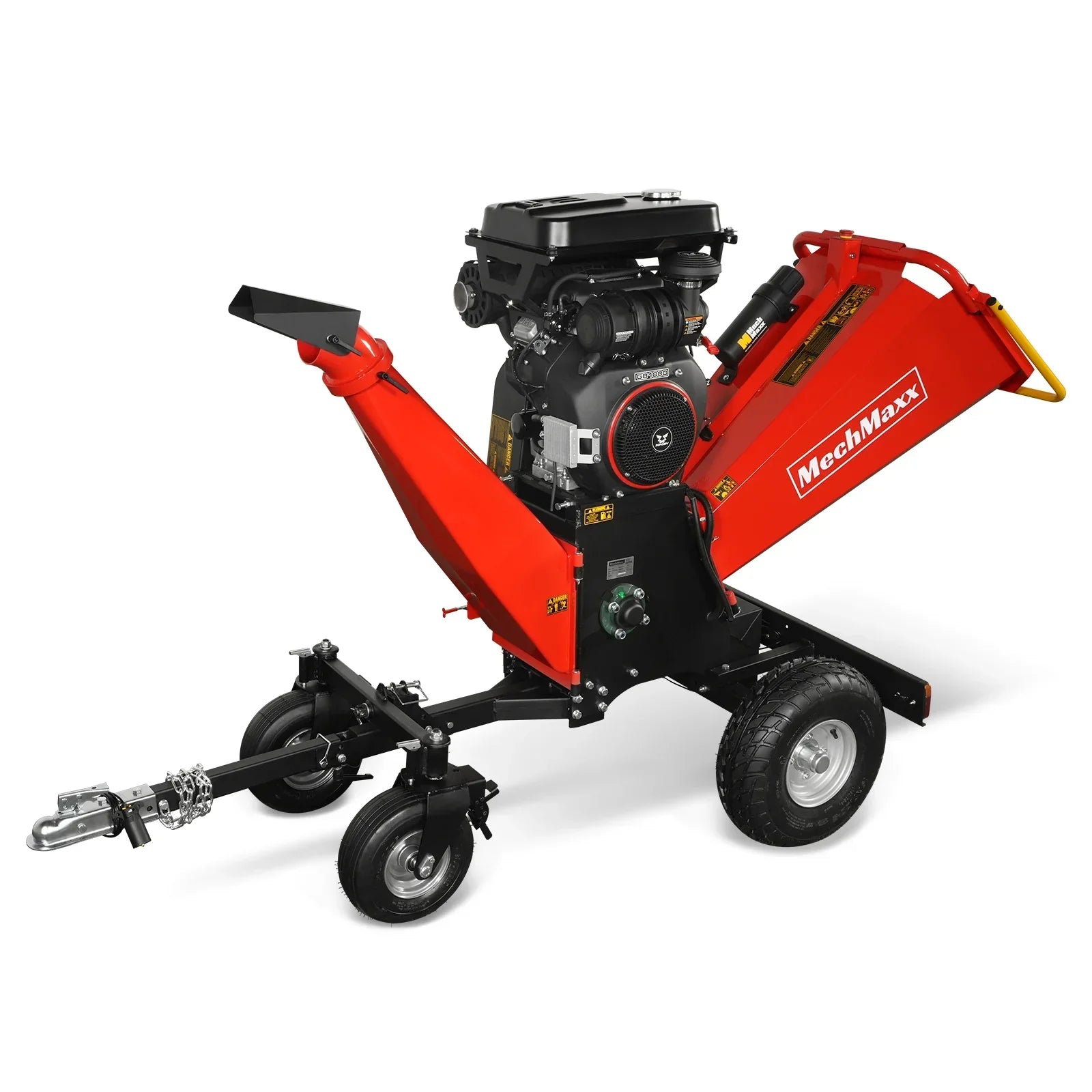 8 inch ZONSEN E-Start 1000cc 35hp Gas Powered 4 - Wheel Drum Wood Chipper with Taillight ,
