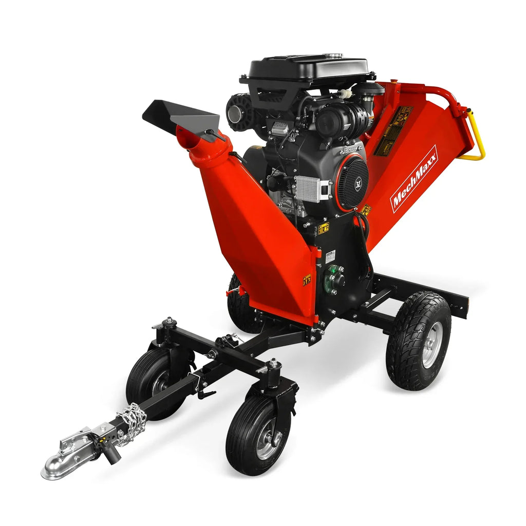 8 inch ZONSEN E-Start 1000cc 35hp Gas Powered 4 - Wheel Drum Wood Chipper with Taillight ,