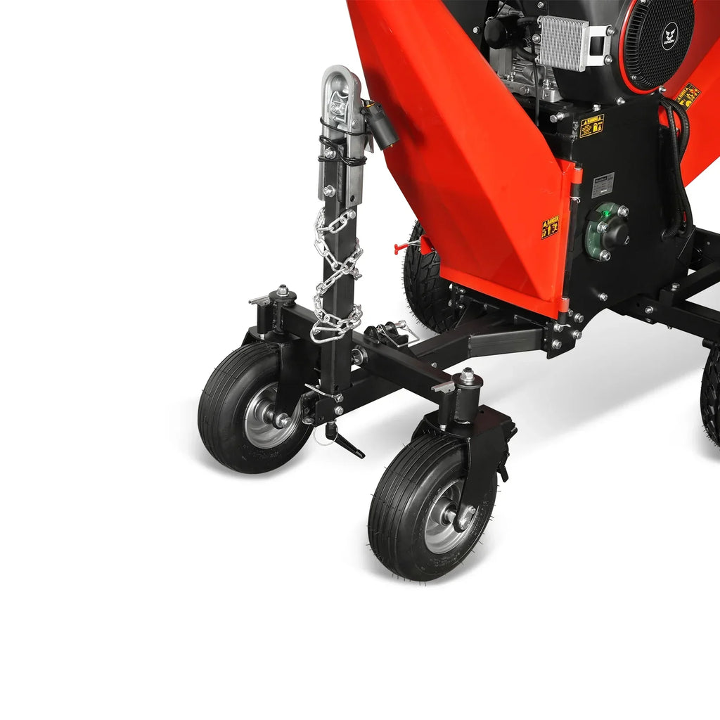 8 inch ZONSEN E-Start 1000cc 35hp Gas Powered 4 - Wheel Drum Wood Chipper with Taillight ,