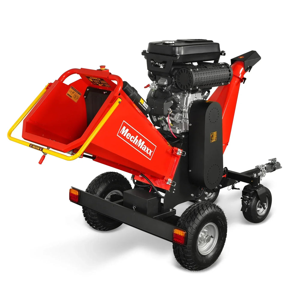 8 inch ZONSEN E-Start 1000cc 35hp Gas Powered 4 - Wheel Drum Wood Chipper with Taillight ,