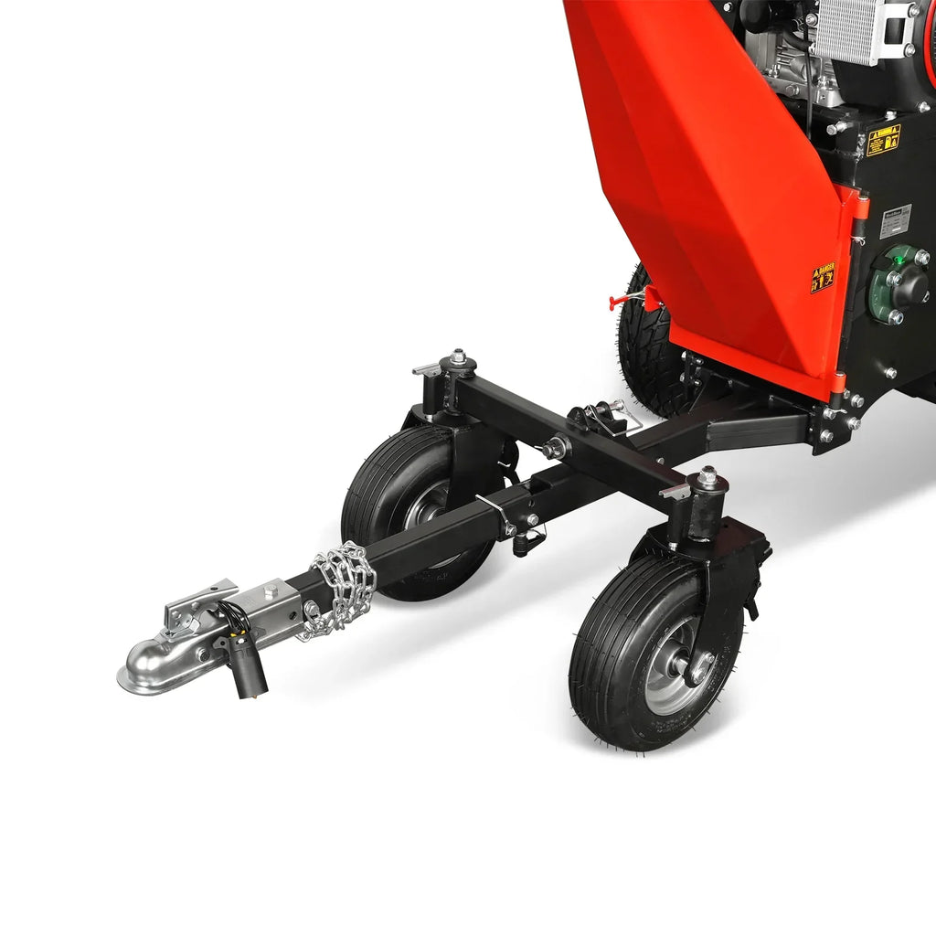 8 inch ZONSEN E-Start 1000cc 35hp Gas Powered 4 - Wheel Drum Wood Chipper with Taillight ,