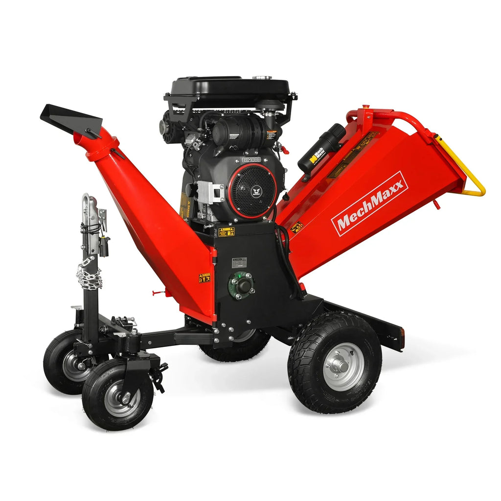 8 inch ZONSEN E-Start 1000cc 35hp Gas Powered 4 - Wheel Drum Wood Chipper with Taillight ,