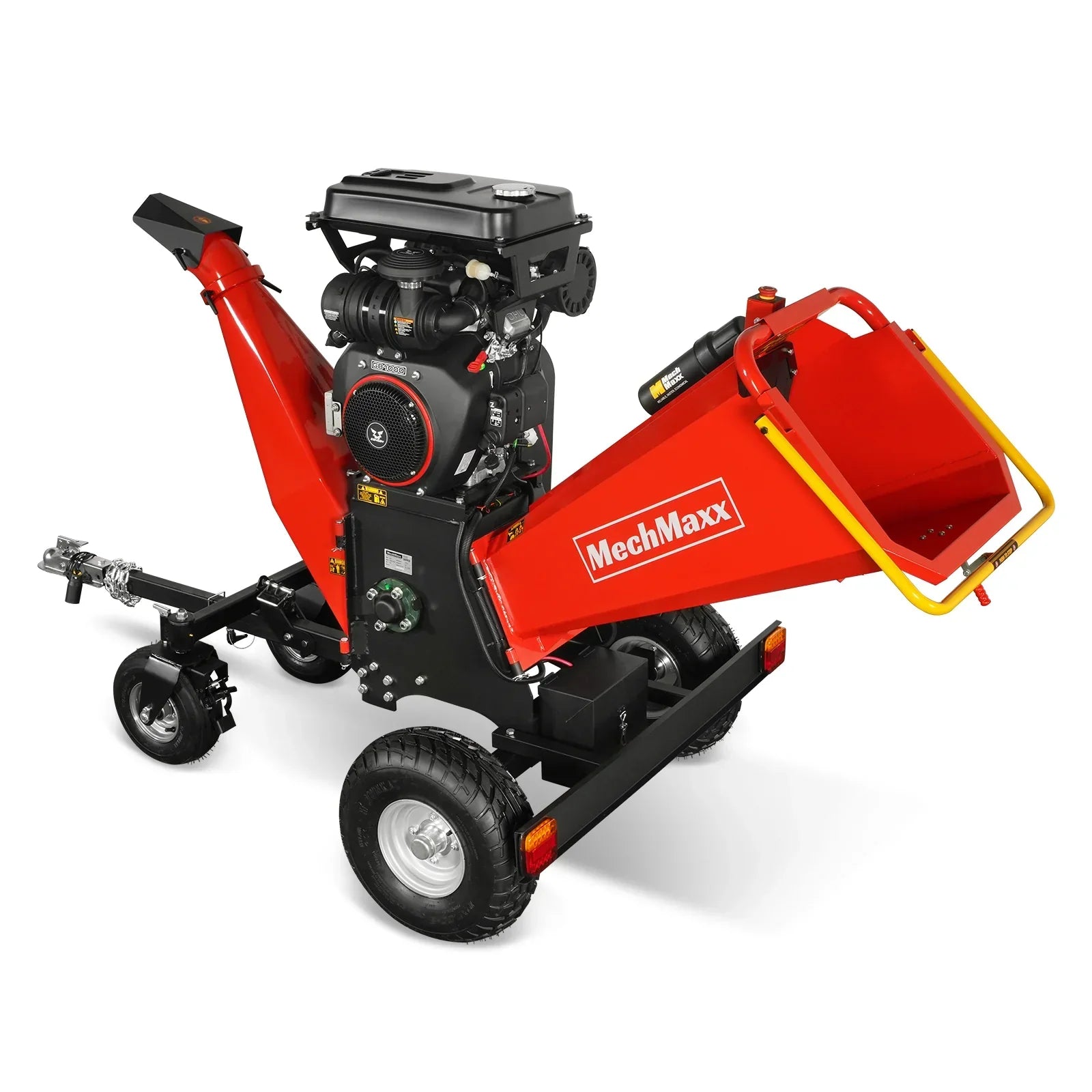 8 inch ZONSEN E-Start 1000cc 35hp Gas Powered 4 - Wheel Drum Wood Chipper with Taillight ,