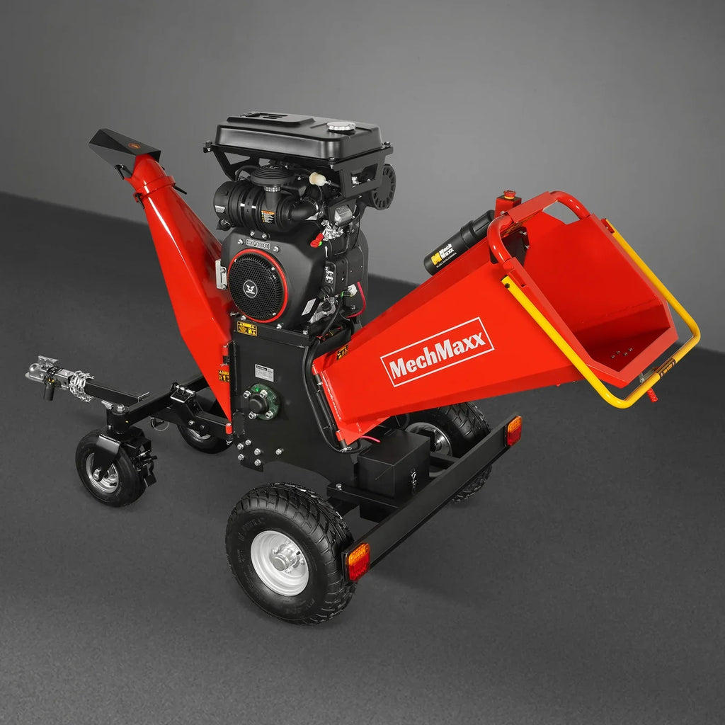8 inch ZONSEN E-Start 1000cc 35hp Gas Powered 4 - Wheel Drum Wood Chipper with Taillight ,