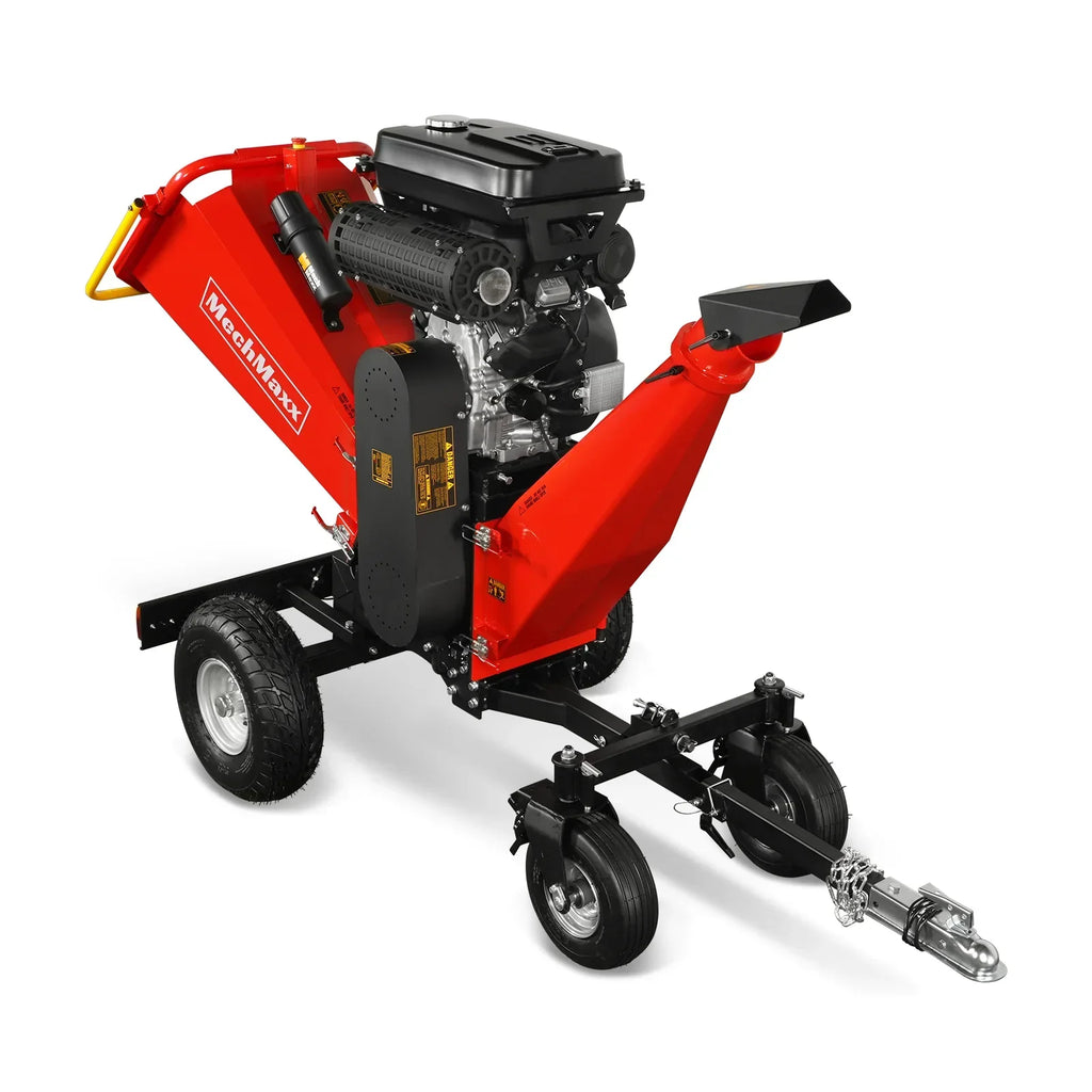 8 inch ZONSEN E-Start 1000cc 35hp Gas Powered 4 - Wheel Drum Wood Chipper with Taillight ,
