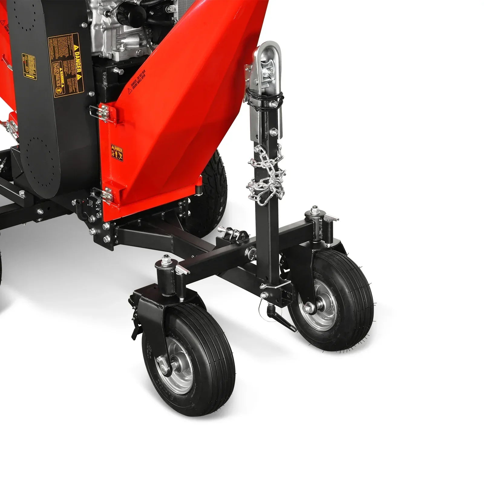 8 inch ZONSEN E-Start 1000cc 35hp Gas Powered 4 - Wheel Drum Wood Chipper with Taillight ,